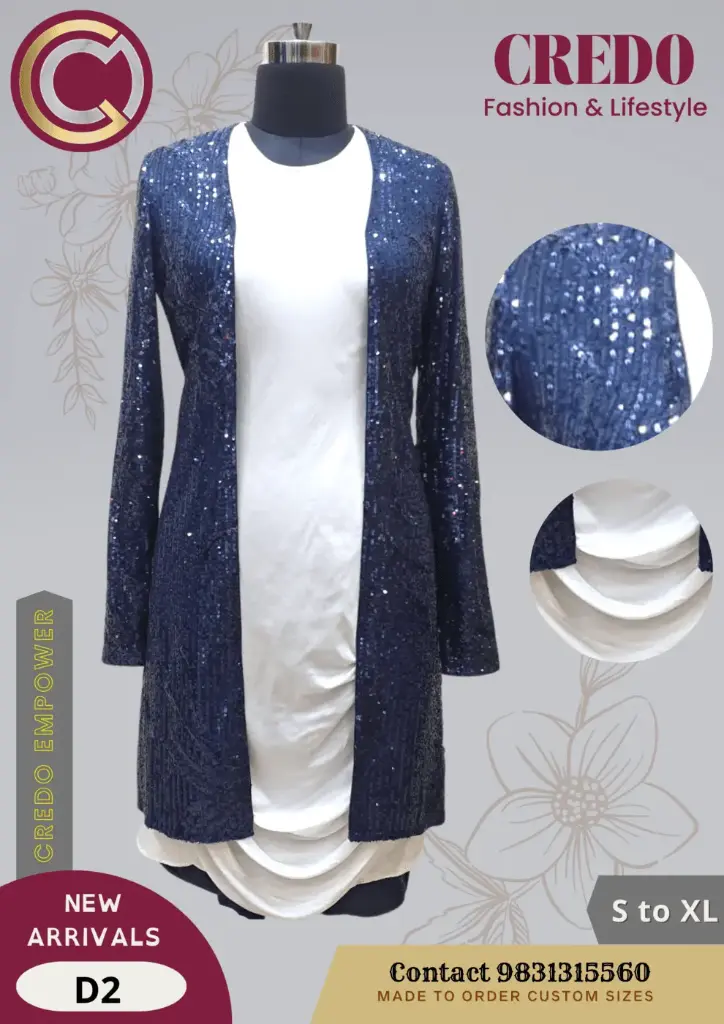 [dress-with-blue-sequence-jacket-blue-1] Dress with blue sequins jacket