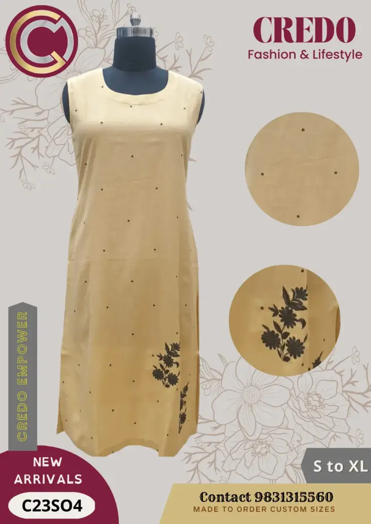 [beige-khadi-cotton-kurti-l-1] Beige khadi cotton kurti