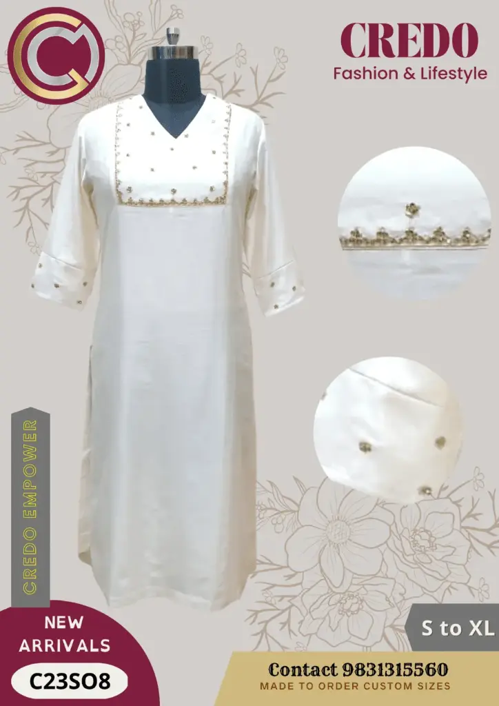[chanderi-silk-white-kurti-l-1] Chanderi silk white kurti