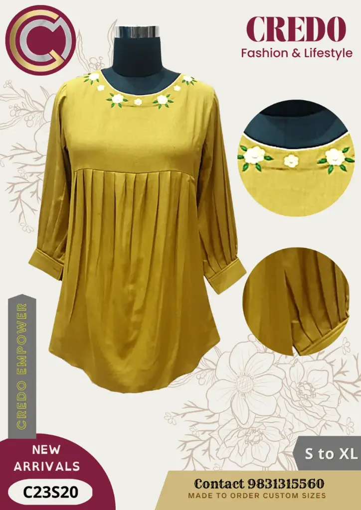 [yellow-full-sleeve-embroidered-top-l-1] Yellow full sleeve embroidered top