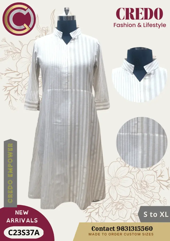 [khadi-striped-kurti-l-1] Khadi striped kurti
