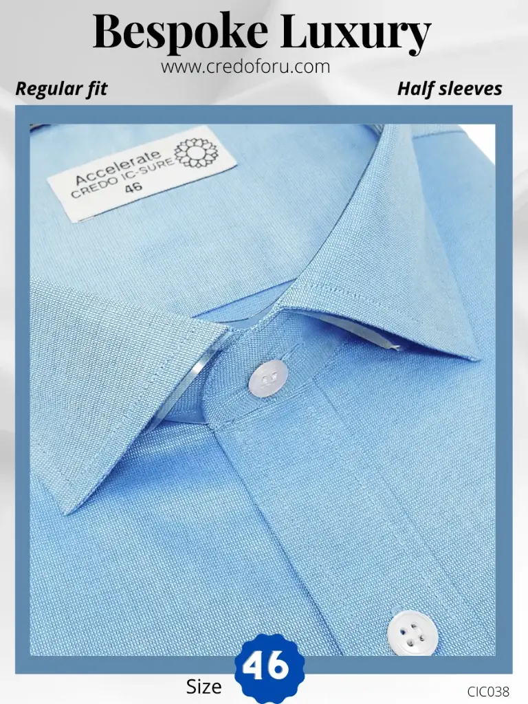 Arvind Fabric Light Blue Formal Shirt(38) (38)
