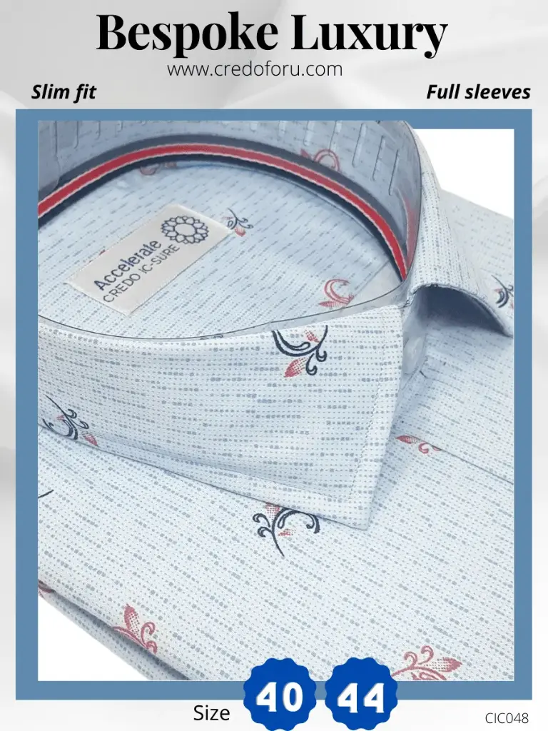 Italian Fabric Sky Blue Formal Shirt(48) (38, Half Sleeve)