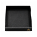 Premium Black Leather Look Desk Valet Tray for Men