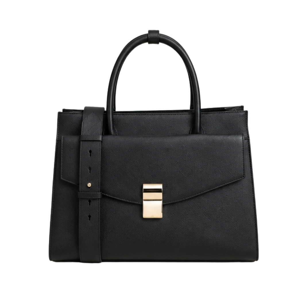 [VK-116] Premium Black Leather Look Executive Laptop Side Bag for Men