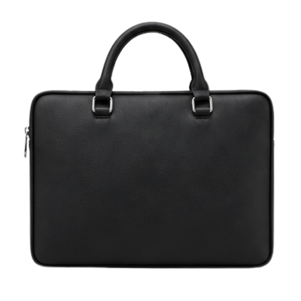 [VK-113] Premium Black Leather Look Ultra-Slim Laptop Sleeve for Men