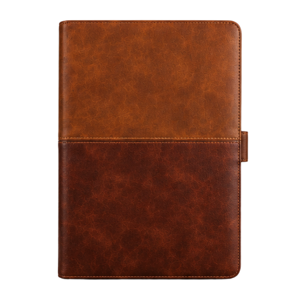 Premium Brown Leather Look Magnetic A4 Portfolio Folder for Professionals
