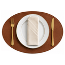 Premium Brown Leather Look Reversible Table Mat, Set of 4, for Home & Dining