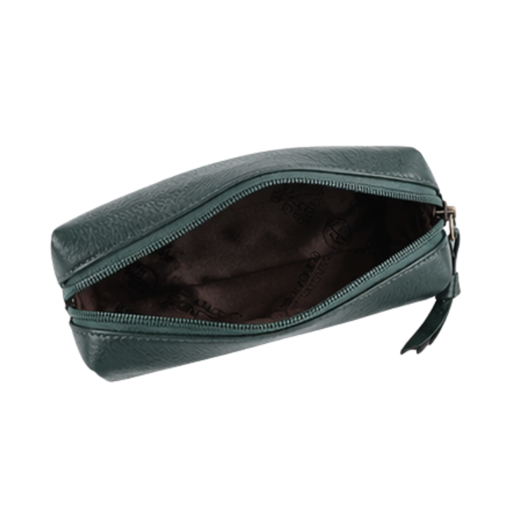 [VK-120] Premium Green Leather Look Compact Essentials Pouch for Men & Women