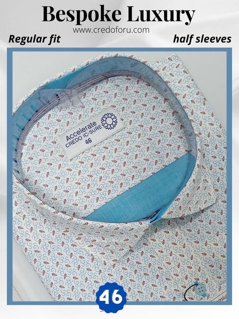 [sky-and-white-printed-combined-half-sleeve-shirt-793] Sky and white printed combined half sleeve shirt 793