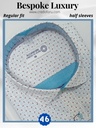 Sky and white printed combined half sleeve shirt 793