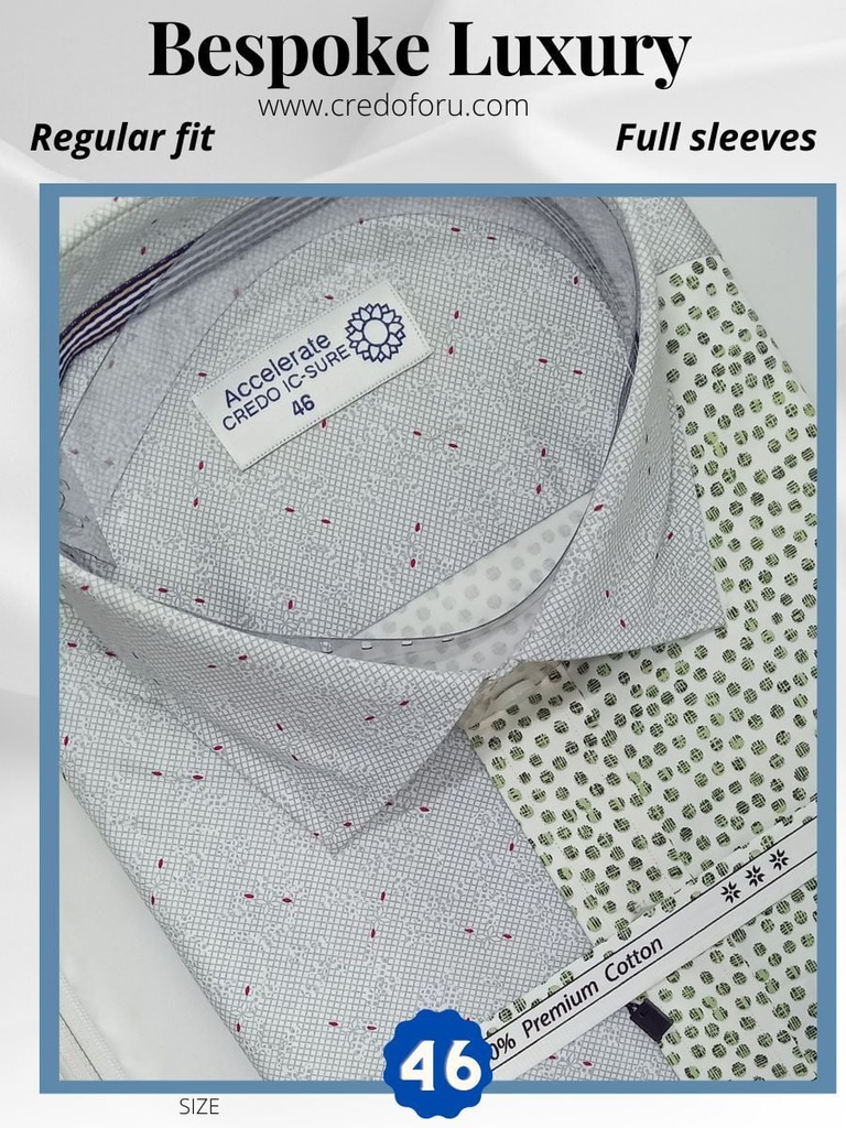 Green and grey printed combined full sleeve shirt 785