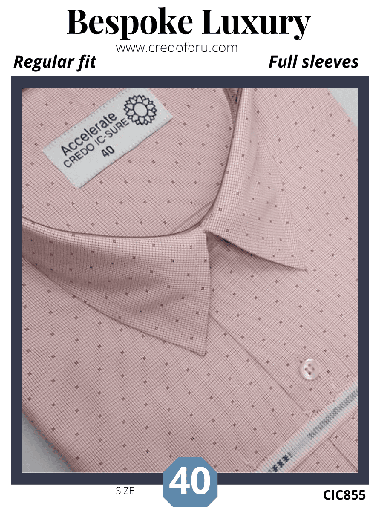 Redish pink printed full sleeve formal shirt (855)