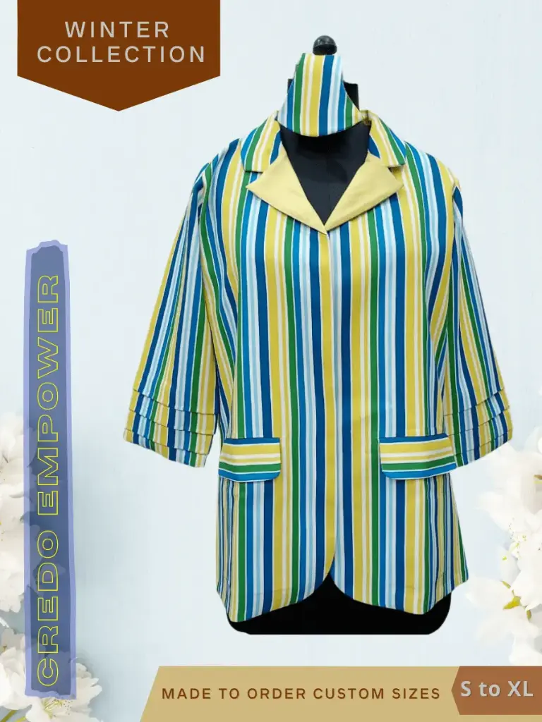 CREDO Stripe Printed Tailored Jacket (S)
