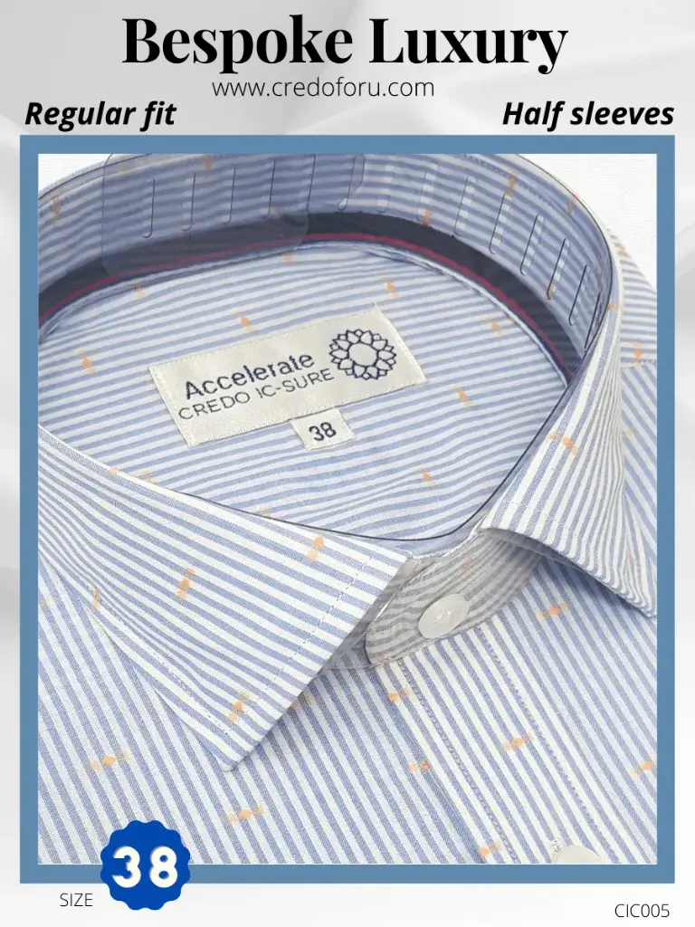 Light Blue & White Stripe Formal Shirt(05)  (38)