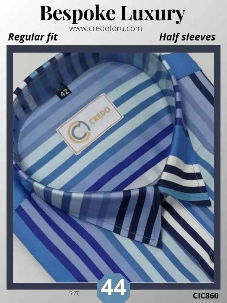 Light and Deep Blue Stripe Formal Shirt