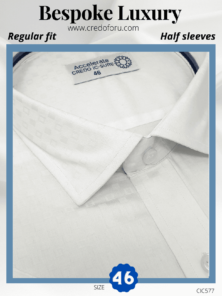 [khadi-cotton-formal-shirt-40] Grey &amp; White Texture Formal Shirt