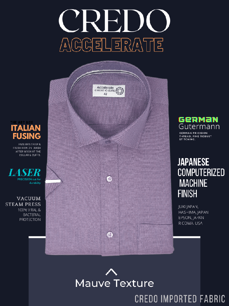 Mauve Texture Regular Fit Half Sleeves Formal Shirt