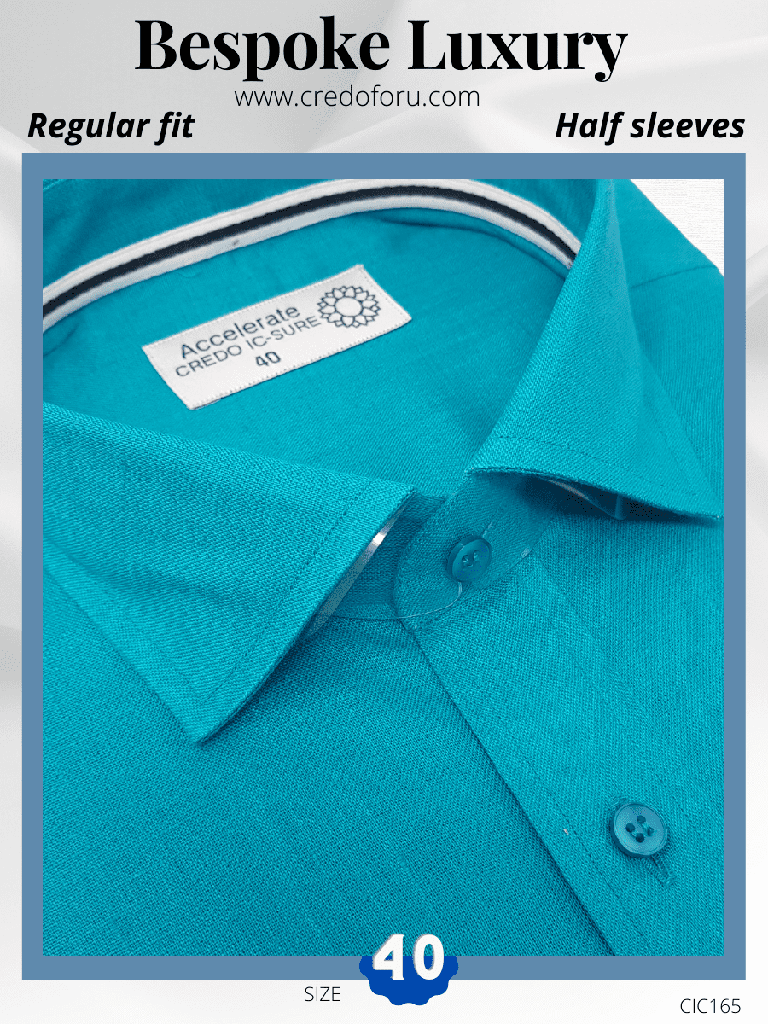 [raymond-fabric-teal-green-formal-shirt-40] Raymond Fabric Teal Green Formal Shirt