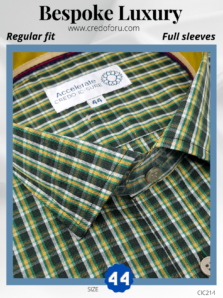 Green Check Black Formal Shirt