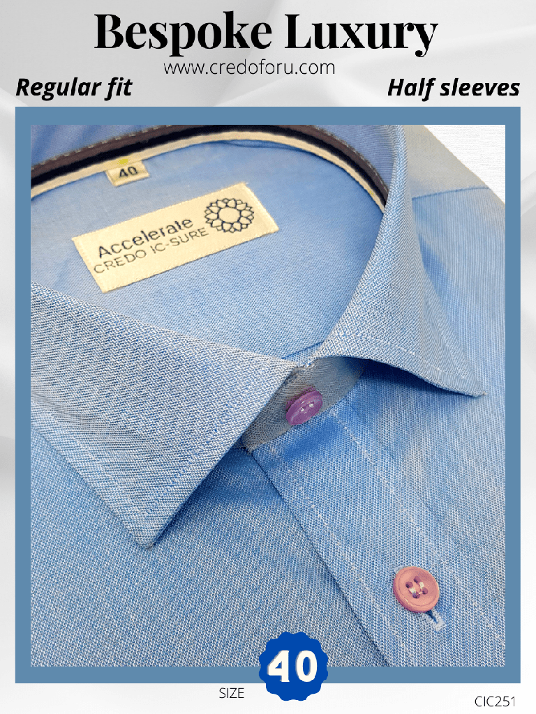 Credo Half Sleeves Light Blue Formal Shirt (251)