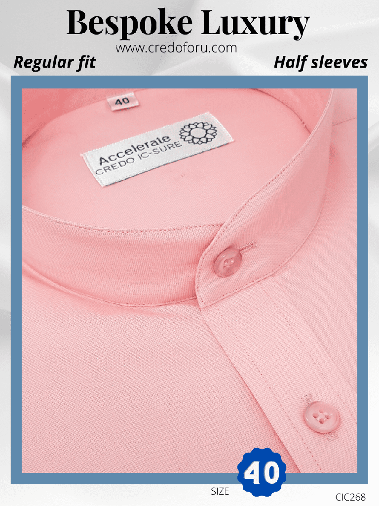 [light-pink-tap-collar-formal-shirt-40] Light Pink Tap Collar Formal Shirt