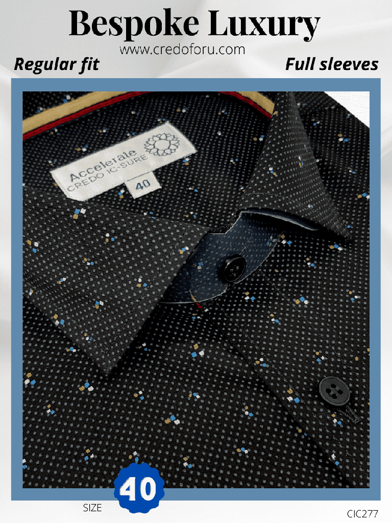 Black Printed Formal Shirt